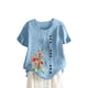 thumbnail image 2 of Fiudx Ofertas Flash Del Día Blusa Superior de Camiseta de Manga Corta con Cuello Redondo y Botones Informales con Estampado de Moda para Mujer, 2 of 4