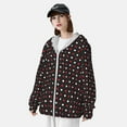 thumbnail image 5 of Daiia Red and white polka dots UPF 50+ Sun Protection Hoodie Jacket Lightweight Long Sleeve Sun Shirt for Women Men with Pocket Hiking Outdoor-X-Large, 5 of 9