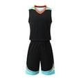 thumbnail image 2 of Hduncf Boys Girls Basketball Jersey Quick-Dry Breathable Toddler Kid Tank Top + Track Shorts Sets Boy Summer Clothes Black 4 Years, 2 of 8