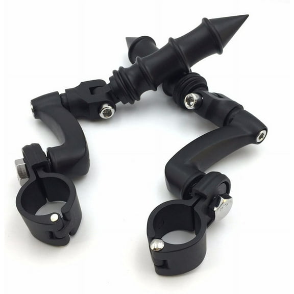 HTT-MOTOR Black Adjustable Peg Mounting Kit Foot Peg Footrest For Harley Davidson Sportster 883 1200 Street Bob Softail CVO Equipped 1 inch (1") 25mm Front Engine Guard