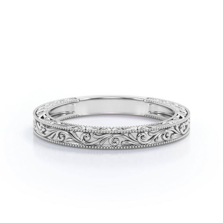 Sterling Silver Filigree Edge Diamond Band Sterling Silver Filigree Edge Diamond Band