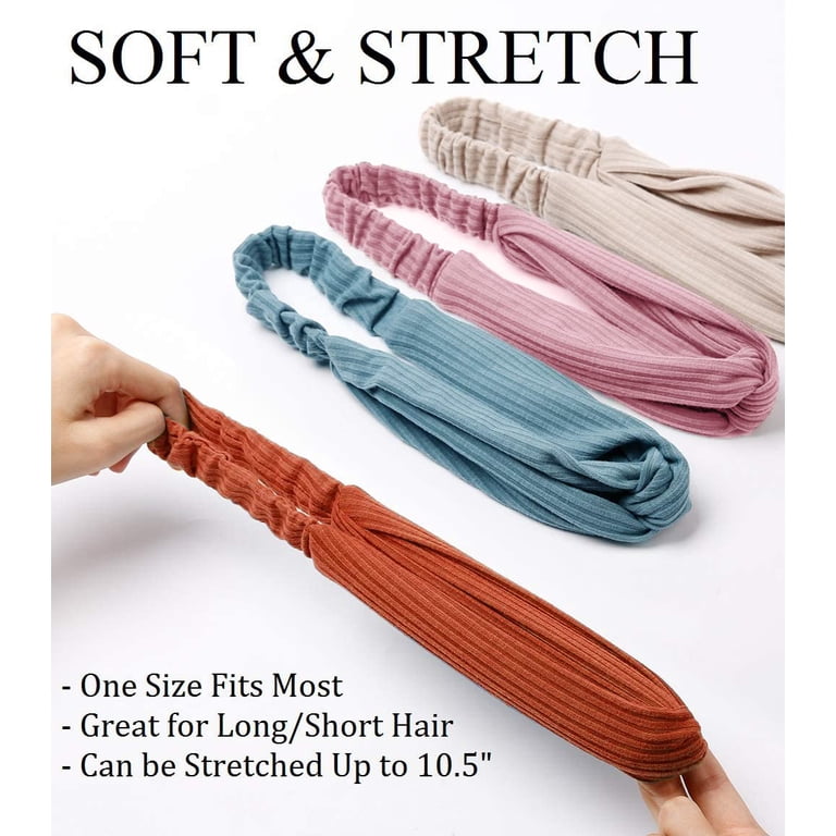 QALLPESD Wide Non-Slip Headbands for Women, 8 Pack, Ribbed  display picture 2