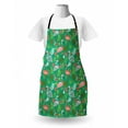 thumbnail image 3 of Tropical Apron, Caribbean Style Flourishing Elements and Flamingos, Unisex Kitchen Bib with Adjustable Neck for Cooking Gardening, Adult Size, Sea Green Salmon, by Ambesonne, 3 of 4