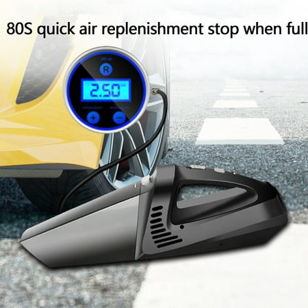 

Car Vacuum Handheld Cleaner Tire Inflator For Car 12V Auto Shut Off Air Compressor With Led Light 4 In 1 Portable Vacuum Cleaner With Air Pump