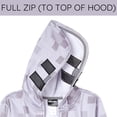 thumbnail image 5 of Minecraft Big Kids' Boy or Girl Cosplay Fleece Zip-Up Hoodie Skeleton Light Grey, 5 of 7