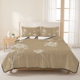thumbnail image 3 of King Quilt Set 96''x106'', Beige White Floral Lightweight Summer Bedspread Coverlet Set with 2 Pillow Shams, Abstract Art Summer Botanical Breathable All Season Quilt Bedding for Bedroom/Guest Room, 3 of 9