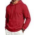 thumbnail image 2 of Dwellite Hoodies for Men Hooded Sweatshirt Casual Long Sleeve Hoodie Pullover Fashion Hoodies with Pocket Red 3XL, 2 of 6