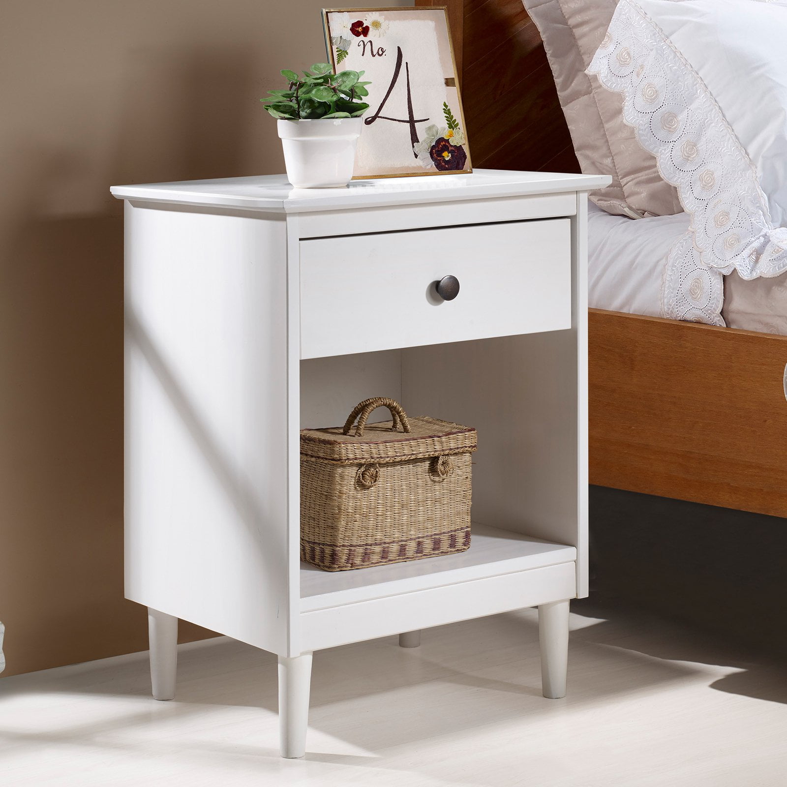 Wright MidCentury White Nightstand by Bellamy Studios