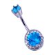 thumbnail image 1 of Sexy Lady ombligo anillo piercing circón imitación perla accesorios para el vientre (blanco + azul lago), 1 of 3