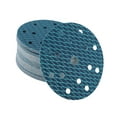 thumbnail image 1 of 50 piezas de discos de lijado de 6 pulgadas con 15 agujeros, papel de lija de 120 granos, universal para reparación automotriz, azul, 1 of 7
