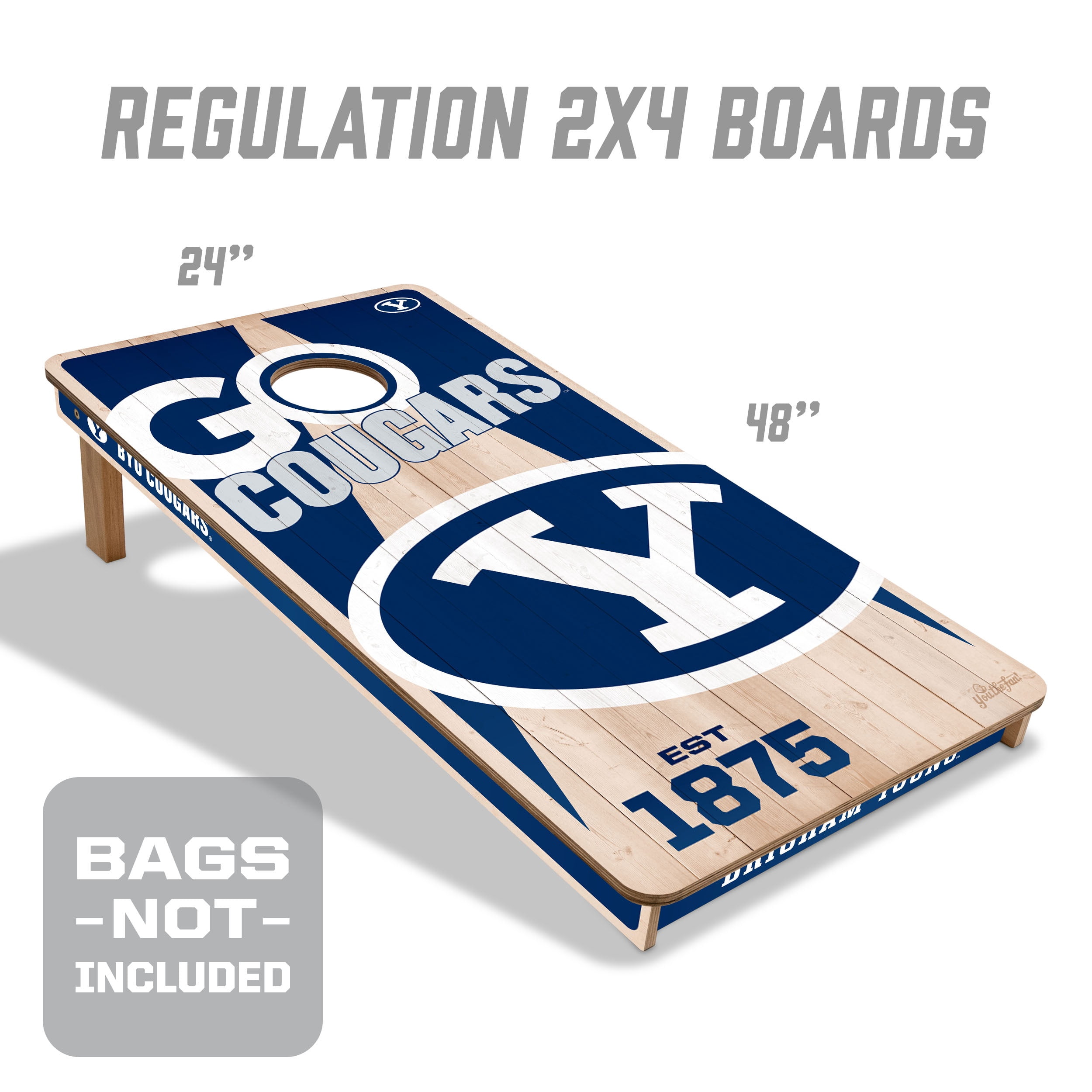 YouTheFan NCAA BYU Cougars 2' x 4' Cornhole Game No Bags
