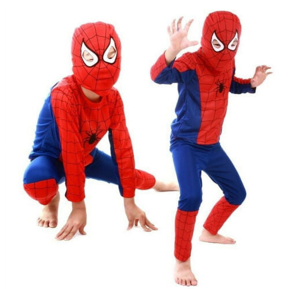 Superhero Costume Clothes Child Fancy Dress Up Kids Boys Juniors Halloween Cosplay Outfits M