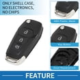 thumbnail image 4 of Carcasa de llave remota de entrada sin llave de 3 botones Unique Bargains para Ford Ka Fiesta Focus Transit, 4 of 7