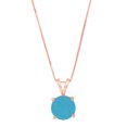 thumbnail image 1 of 3.0 ct Brilliant Round Cut Solitaire Simulated Turquoise 14k Rose Gold Pendant with 18" Chain, 1 of 4
