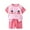 Light Pink, variant on Gbsyewxs Outfits Sets For Boys 2 Piece Crew Neck Short Sleeve Tops And Shorts Cartoon Striped Print Loungewear Summer Toddler Clothes Green Size 2-3 Years