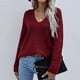 thumbnail image 5 of Puntoco Suéter Moda Mujer Manga Larga Cuello En V Suelto Jersey Tops Blusa Suéter De Punto Liquidación De Navidad Puntoco Puntoco-2919, 5 of 5