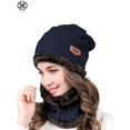 thumbnail image 3 of Luxtrada 2PCs/Set Womens Mens Winter Hat Warm Thick Beanie Cap + Scarf for Winter Knit Ski Beanies (Blue), 3 of 7