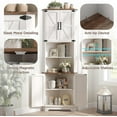 thumbnail image 4 of Vabches 69" Tall Corner Cabinet with Adjustable Shelves, Farmhouse Storage Cabinet with 4 Barn Doors, Corner Storage Cabinet for Bathroom, Living Room, Kitchen, 4 of 8