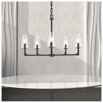 Elk Home 28-Inch Wide Fitzroy Chandelier, Transitional, Matte Black