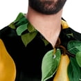 thumbnail image 5 of pear Men's Short Sleeve Spread Collar Button Down Beach Print Casual Shirts, 5 of 6