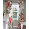 thumbnail image 4 of Cardinal Bird Sheer Curtains 84 Inch Length 2 Panels Set for Living Room/Bedroom, Winter Poinsettia Pine Cones Berry Wood Kitchen Curtains Grommet Semi-Sheer Curtains Window Treatments 42"x84"x2, 4 of 7