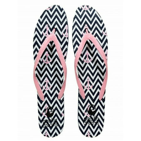 

Beaute Fashion Trendy Nautical Sailboat Anchor Starfish Flip Flops Mermaid Adult Women s Thong Sandal Slipper (Size Medium Pink Zig-zag Anchor)