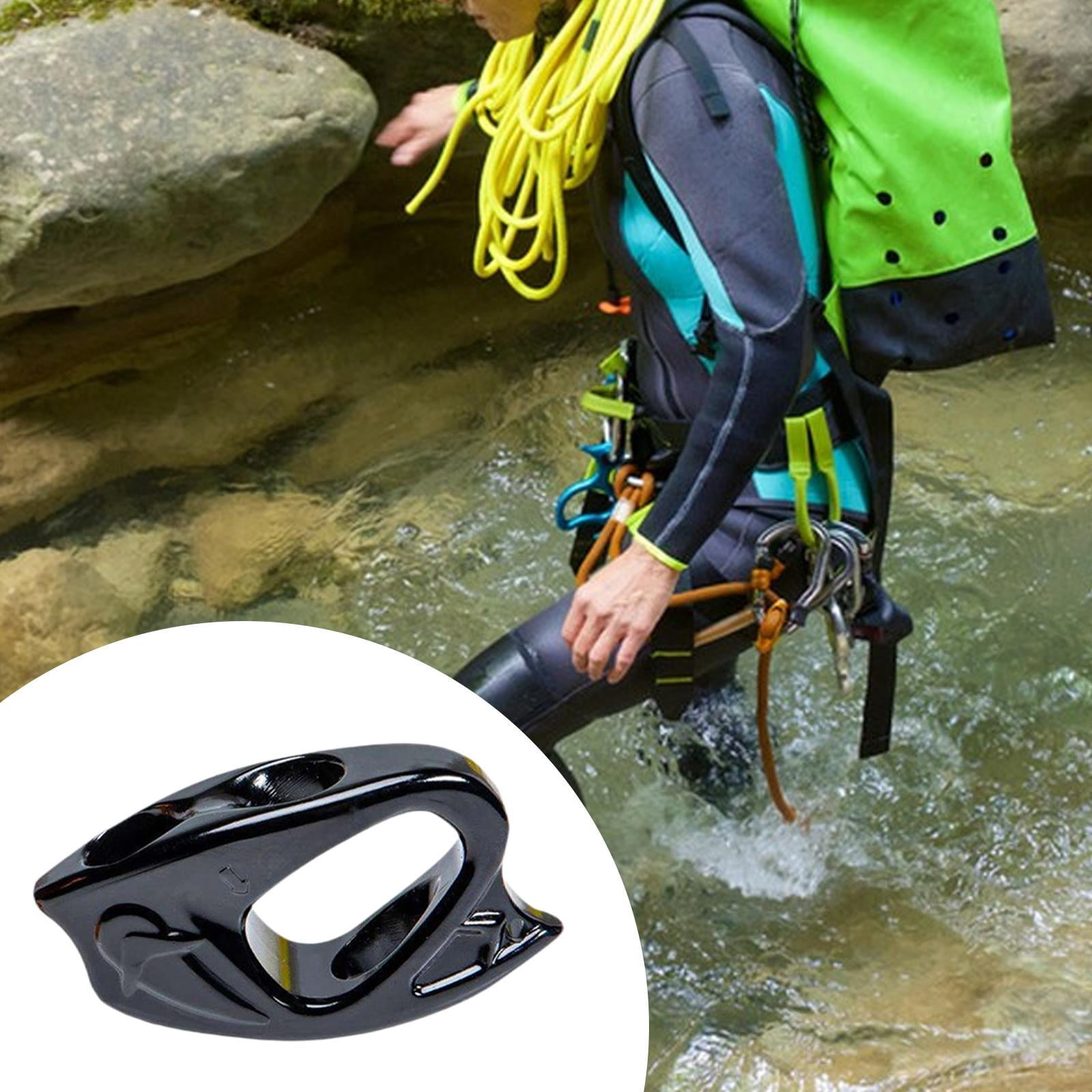 simhoa Rope Ascender Clamp Adjustable Self Locking Grip Lightweight Aluminum Rope Clamp Riser Clip for Rock Climbing Rappelling Arborist Gear Suitable for Outdoor Protection Training Black