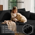 thumbnail image 5 of BELHOME 108" U-Shaped Sectional Sofa Boneless Couch, Modular Cloud Couch 50D High-Resilience Foam Compression Sofa, No Assembly Required, Corduroy Deep Seat Sofa for Living Room Apartment, 5 of 10