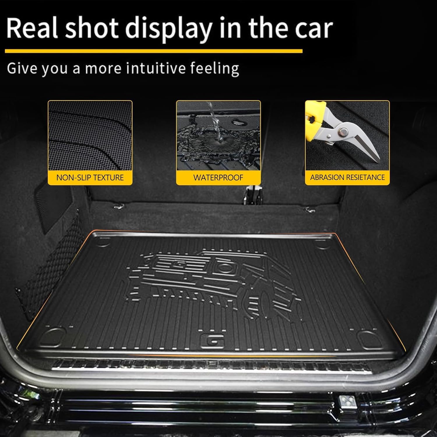 AOMSAZTO Floor Mats & Cargo Mats Fit for 2019-2024 2025 Mercedes-Benz G Class/G500/G550/AMG G63 - 1st & 2nd Row All Weather Protection Automotive Floor Liner Trunk Mat, Car Accessories