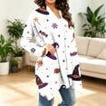 thumbnail image 5 of Women's Halloween Print Knitting Cardigan Long Sleeve Open Front Knitted Sweater Outwear Coat Tops, 5 of 6