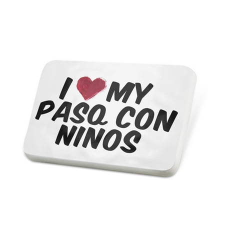 Porcelein Pin I heart love my Paso con niños Lapel Badge – NEONBLOND