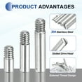 thumbnail image 3 of 12 Pcs M5 x 20mm Slotted Cylindrical Pins, 304 Stainless Steel External Thread Locating Parallel Pins, 3 of 6