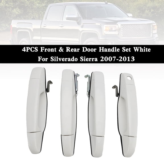 4PCS Front & Rear Door Handle Set White For Silverado Sierra 2007-2013