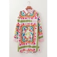 thumbnail image 6 of Women's Multicolor Boho Floral Print Buttoned Long Sleeve Shirt Dress | [ZhiHiMeRi] | (US 12-14)L, 6 of 12