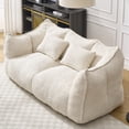 thumbnail image 4 of Giant Bean Bag Sofa for Two Adults, High Resilience Foam Recliner Loveseat, Easy Move & Clean Bean Bag Couch for Living Room, Bedroom, Apartment, Beige, 4 of 8