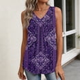 thumbnail image 5 of Iaqnaocc Womens Tank Tops 2026 Summer Sleeveless Loose Fit Western Ethnic Style Pleated T Shirts Casual Basic V Neck Tops for Women Trendy Shirts Purple XL, 5 of 6