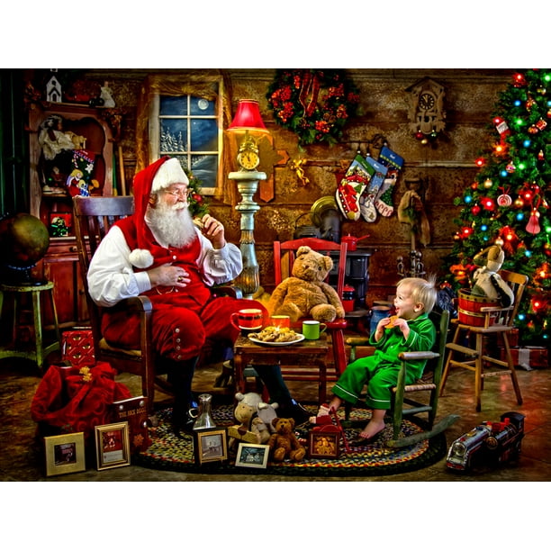 Vermont Christmas Company Santa's Visit 550 Piece Jigsaw Puzzle