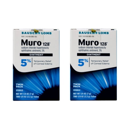 2 Pack - Bausch & Lomb Muro 128 Ointment 5% 2-ct tubes 3.5G in Each