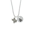 thumbnail image 2 of Delight Jewelry Stainless Steel Custom Engraved Texas - Silvertone Script Initial Disc - & - Charm Necklace, 20"+3", 2 of 4