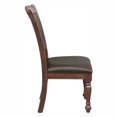 thumbnail image 5 of Brown Cherry Finish Side Chairs Set of 4pc Brown Faux Leather Upholstery Dining Room Furniture, 5 of 6