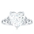 thumbnail image 5 of Rosec Jewels Moissanite Heart Shaped Engagement Ring 2 Carat - Celtic Knot Ring for Women (8 mm, D-VS1 Quality Certified), 925 Sterling Silver, US 8.00, 5 of 9