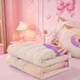 thumbnail image 5 of meiyoeat Colorful Gradient Monogram C Zipper Twin Comforter Sets with Fitted Sheet and 2 Pillowcases,Pastel Flower Zipper Bedding Set For Girl,Pink Reversible,4 Pieces, 5 of 7