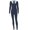 black, variant on Women's Black & White Color Spliced Turn-down Collar U-Neck Long Sleeve Jumpsuits, Zipper, Sexy