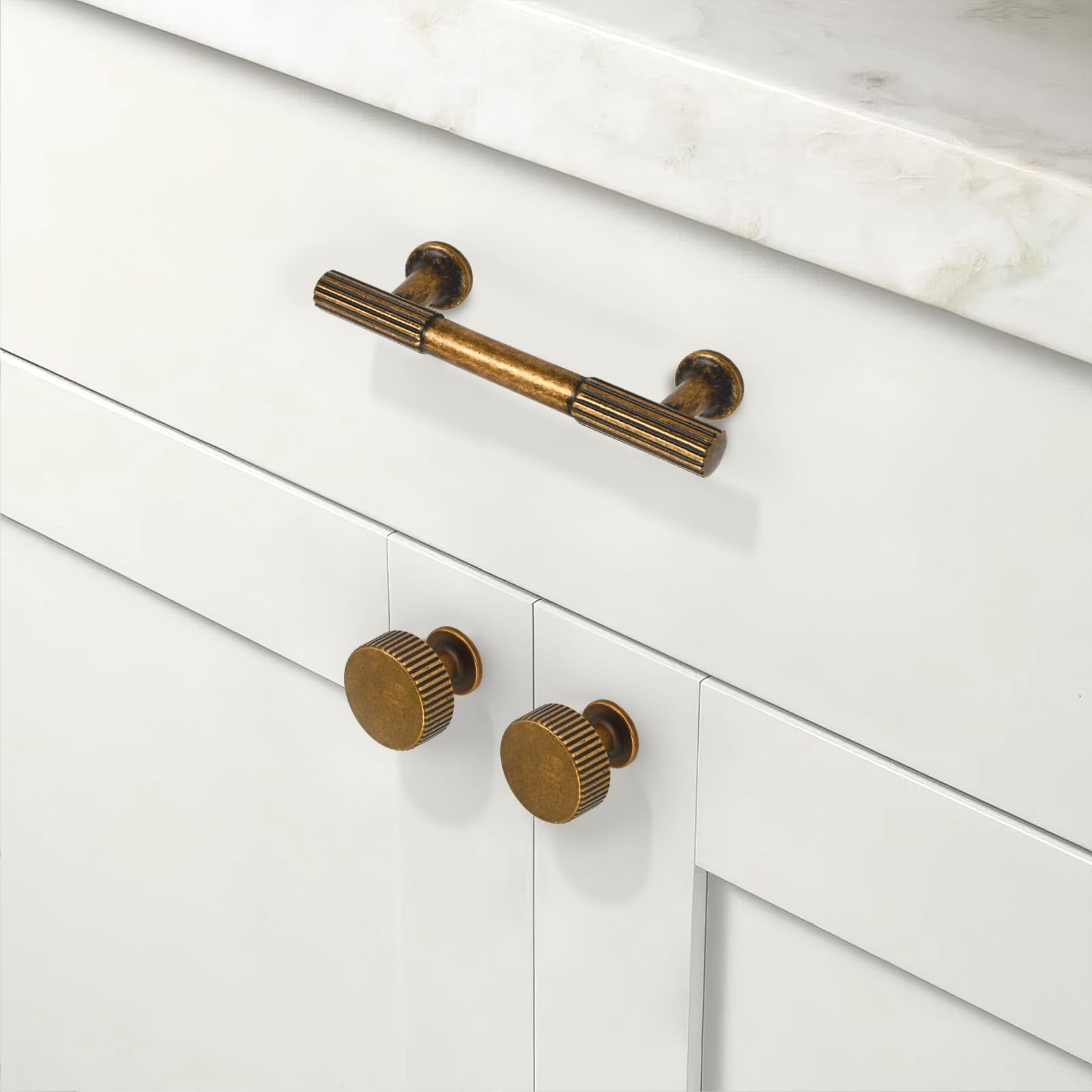 10 Pack Antique Brass Kitchen Cabinet Knobs Cabinet Pulls Drawer Knobs Cabinet Hardware Zinc Knobs for Drawers