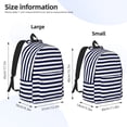 thumbnail image 4 of Balery Navy Blue And White Stripes Vintage Canvas Backpack for Men and Women - Large Capacity, Durable Travel Laptop Bag for School, Work, Hiking, and Outdoor Activities, 4 of 7