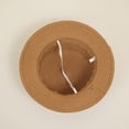 thumbnail image 4 of Aosijia Kids Girls Boys Straw Hat Leather Belt Decoration Wide Brim Hat Braid Summer Sun Visor Hat with Lanyard for Beach Travel, 4 of 4
