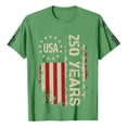 thumbnail image 4 of 250th Anniversary USA Shirts Men Short Sleeve T Shirts Loose USA Flag Print Pullover 4th of July Celebration Party Tops Independence Day Patriotic Crew Neck 1776-2026 Tees Light Green XL, 4 of 5