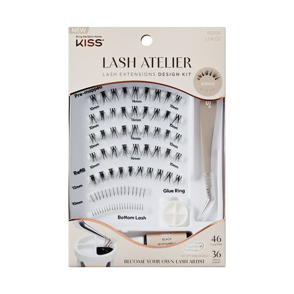 KISS Atelier Design Kit, False Eyelashes, Anime, 6mm-14mm, 46 Clusters & 36 single lashes