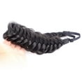 thumbnail image 2 of DIGUAN Messy Wide 2 Strands Synthetic Hair Braided Headband Classic Chunky Plaited Braids Elastic Stretch Hairpiece Women Girl Beauty Boho accessory, 62g/2.1 oz (Natural Black), 2 of 5