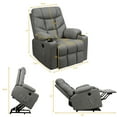 thumbnail image 2 of Gymax Fauteuil Inclinable de Massage à Levage Électrique en Tissu avec Télécommande Gris Clair, 2 of 10